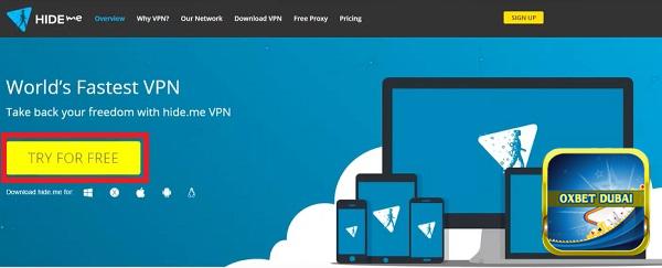 Truy cập vào trang chủ của Hide.me VPN